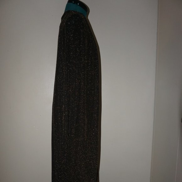 Long Shiny Black and Gold Cardigan - Picture 4 of 4